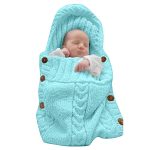 XMWEALTHY Newborn Baby Wrap Swaddle Blanket Knit Sleeping Bag Receiving Blankets Stroller Wrap for Baby(Beige) (0-6 Month)